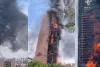 चीन : धुंधू करके जल उठी 218 मीटर लंबी इमारत, दमकल की 36 गाड़ियां मौके पर तैनात