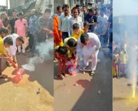 सूरत : हर्ष संघवी ने इंदिरा नगर सेवा आबादी के बच्चों के साथ मनाई दिवाली